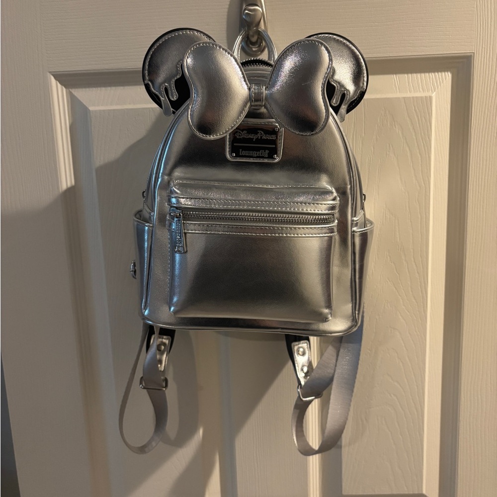 Disney Loungefly Silver Mini Backpack 100 year anniversary